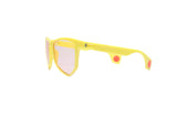 NYLAARN Bio-Yellow “Mud Flaps” Blend Sunglasses - Auto-Darkening Rosé-to-Gray + Blue Mirror Lens