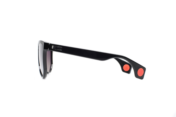 NYLAARN Bio-Black “Lawnmower” Blend Sunglasses - Polarized Gray Gradient + Black Mirror Lens