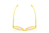 NYLAARN Bio-Yellow “Mud Flaps” Blend Sunglasses - Auto-Darkening Rosé-to-Gray + Blue Mirror Lens