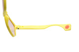 NYLAARN Bio-Yellow “Mud Flaps” Blend Sunglasses - Auto-Darkening Rosé-to-Gray + Blue Mirror Lens