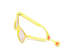 NYLAARN Bio-Yellow “Mud Flaps” Blend Sunglasses - Auto-Darkening Rosé-to-Gray + Blue Mirror Lens