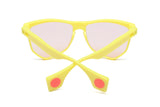 NYLAARN Bio-Yellow “Mud Flaps” Blend Sunglasses - Auto-Darkening Rosé-to-Gray + Blue Mirror Lens