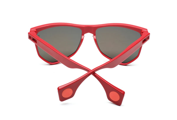 NYLAARN Bio-Red “Just Red” Blend Sunglasses - Solid Tan + Red Mirror Lens