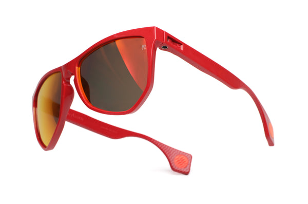 NYLAARN Bio-Red “Just Red” Blend Sunglasses - Solid Tan + Red Mirror Lens